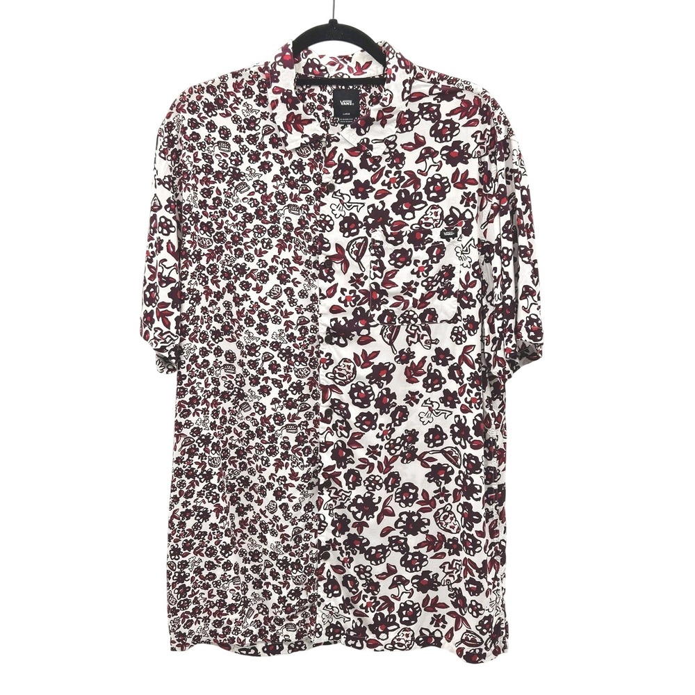 Vans Dazed Skater‎ Floral Print Button Up Shirt Short Sleeve Casual
